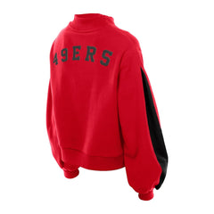 NFL San Francisco 49ers Women's Sport Night Mock Neck Balloon Sleeve Pullover Sweatshirt