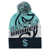 Seattle Kraken Outerstuff Youth New Edge Cuffed Knit Hat with Pom