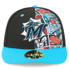 Miami Marlins 2025 MLB Diamond Hero Edition Low Profile 59FIFTY Fitted Hat - Black/Blue | New Era