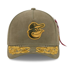 Baltimore Orioles x Alpha Industries A-Frame 9FORTY Adjustable Hat - Olive | New Era