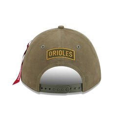 Baltimore Orioles x Alpha Industries A-Frame 9FORTY Adjustable Hat - Olive | New Era