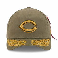 Cincinnati Reds x Alpha Industries A-Frame 9FORTY Adjustable Hat - Olive | New Era