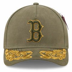 Boston Red Sox x Alpha Industries A-Frame 9FORTY Adjustable Hat - Olive | New Era