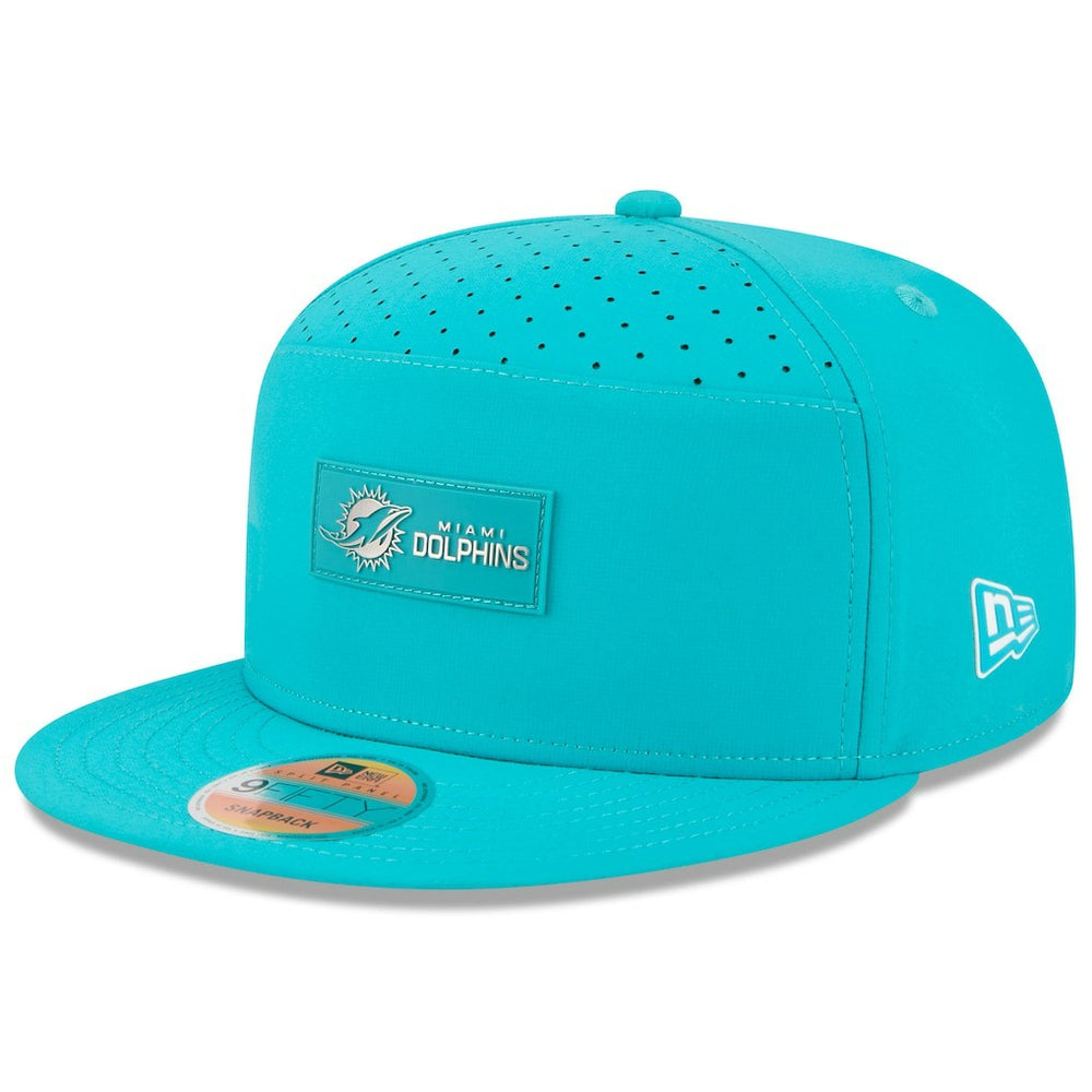 NFL Miami Dolphins 2025 Sideline Split Panel 9FIFTY Snapback Hat