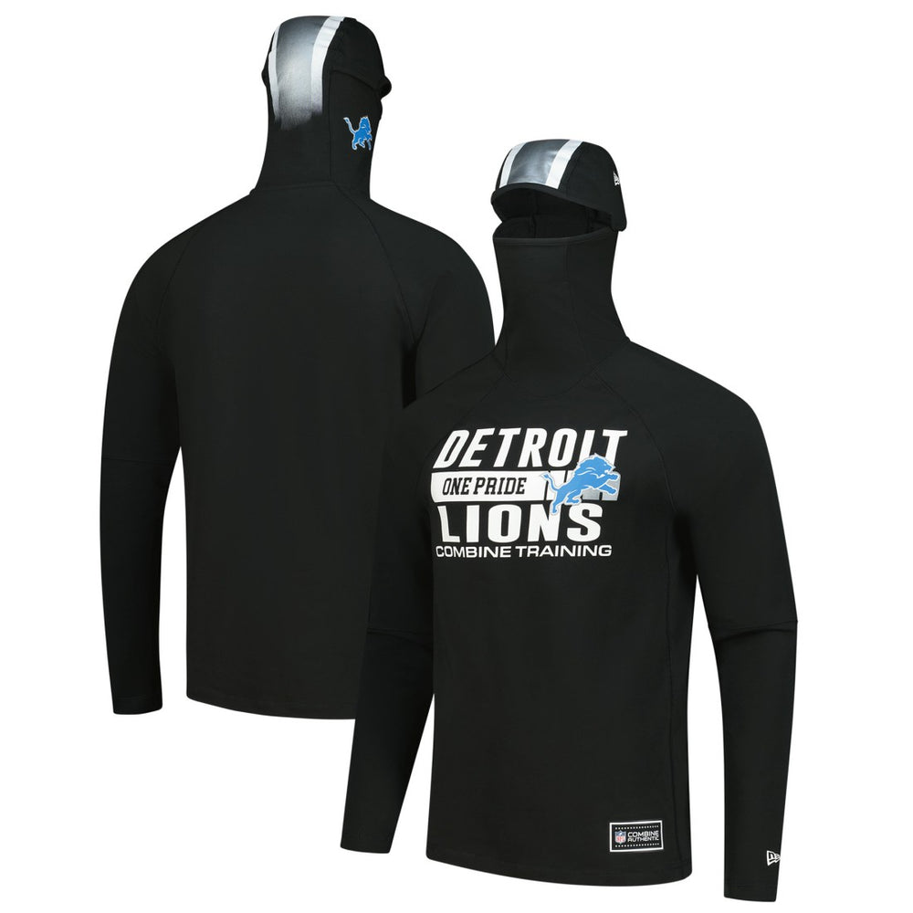NFL Detroit Lions Functional Fandom Balaclava Helmet Stripe Tri-Blend Hoodie