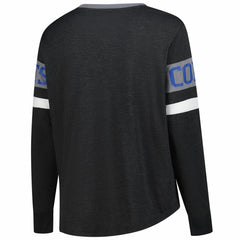 NFL Indianapolis Colts Women's Plus Size Throwback Lace-Up Long Sleeve T-Shirt
