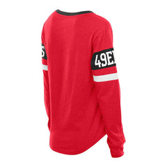 NFL San Francisco 49ers Women's Plus Size Throwback Lace-Up Long Sleeve T-Shirt