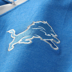 NFL Detroit Lions Women's Plus Size Throwback Lace-Up Long Sleeve T-Shirt