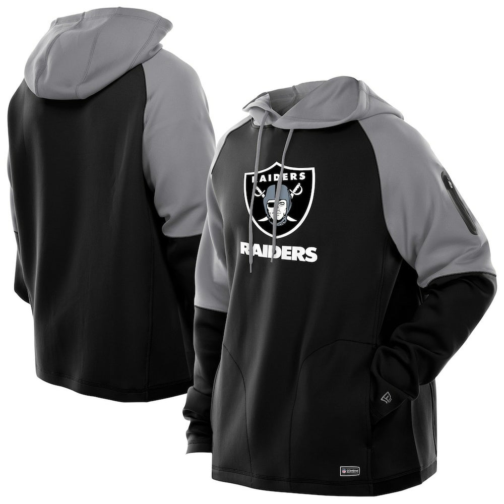 NFL Las Vegas Raiders Combine Authentic Color Block Raglan Pullover Hoodie
