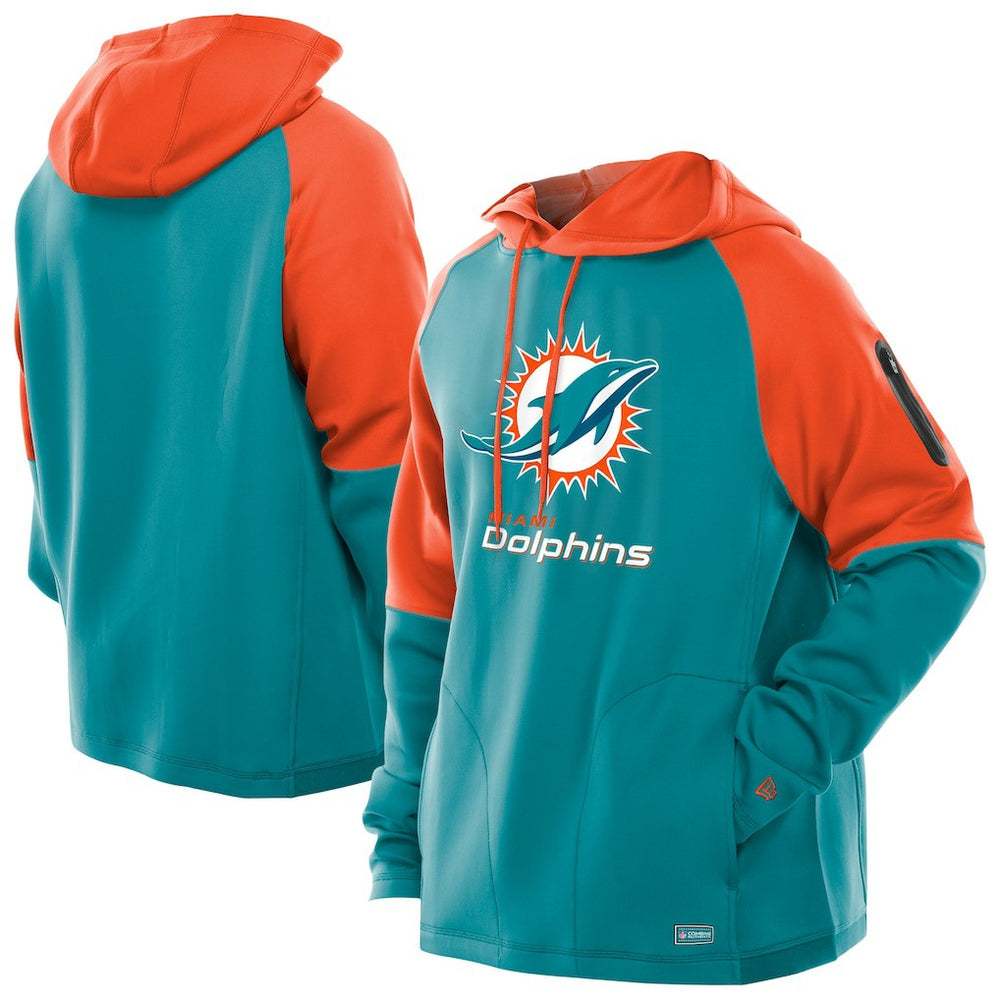 NFL Miami Dolphins Combine Authentic Color Block Raglan Pullover Hoodie