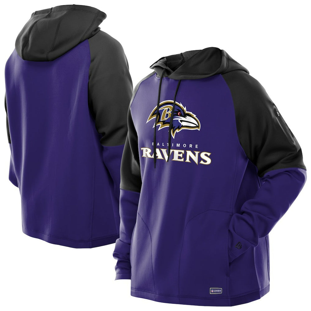 NFL Baltimore Ravens Combine Authentic Color Block Raglan Pullover Hoodie