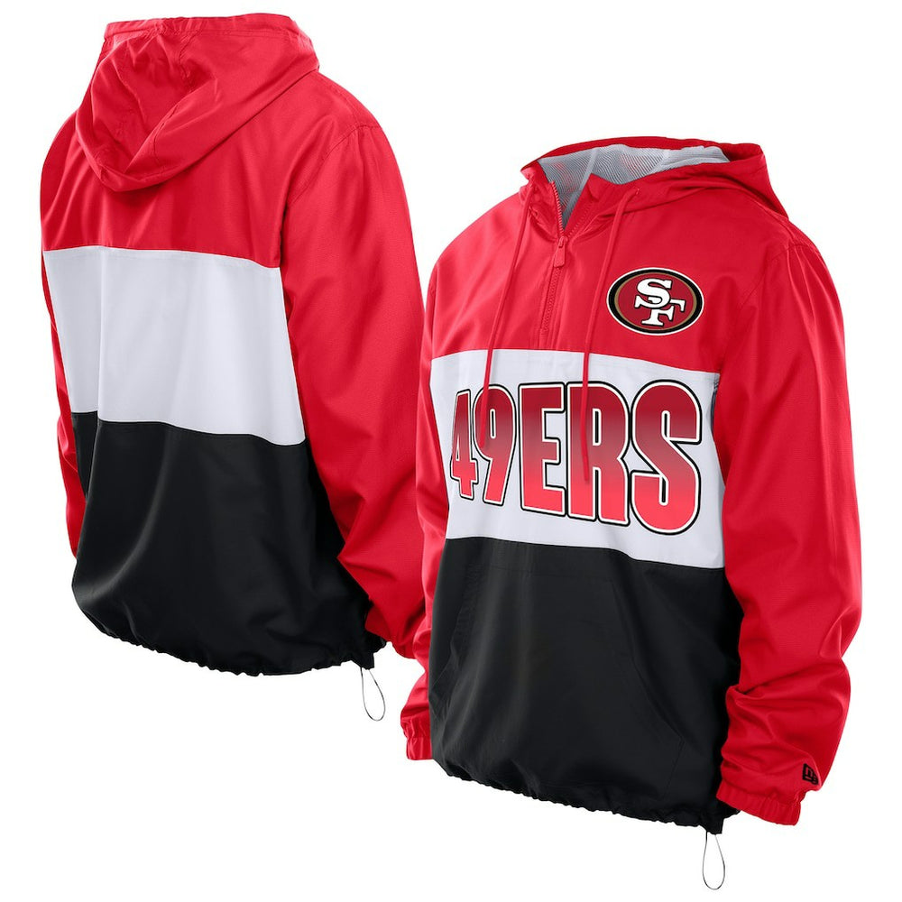 NFL San Francisco 49ers Ripstop Quarter-Zip Hooded Windbreaker
