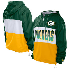 NFL Green Bay Packers Ripstop Quarter-Zip Hooded Windbreaker