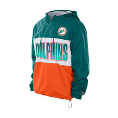 NFL Miami Dolphins Ripstop Quarter-Zip Hooded Windbreaker
