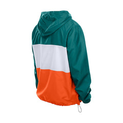 NFL Miami Dolphins Ripstop Quarter-Zip Hooded Windbreaker