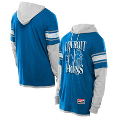 NFL Detroit Lions Twofer Layered Long Sleeve Hoodie T-Shirt