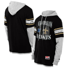 NFL New Orleans Saints Twofer Layered Long Sleeve Hoodie T-Shirt