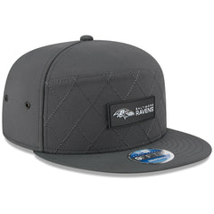 NFL Baltimore Ravens 2025 Sideline Cold Weather Split Panel 9FIFTY Snapback Hat
