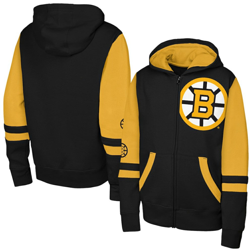 Boston Bruins Outerstuff Youth Face Off Full-Zip Hoodie
