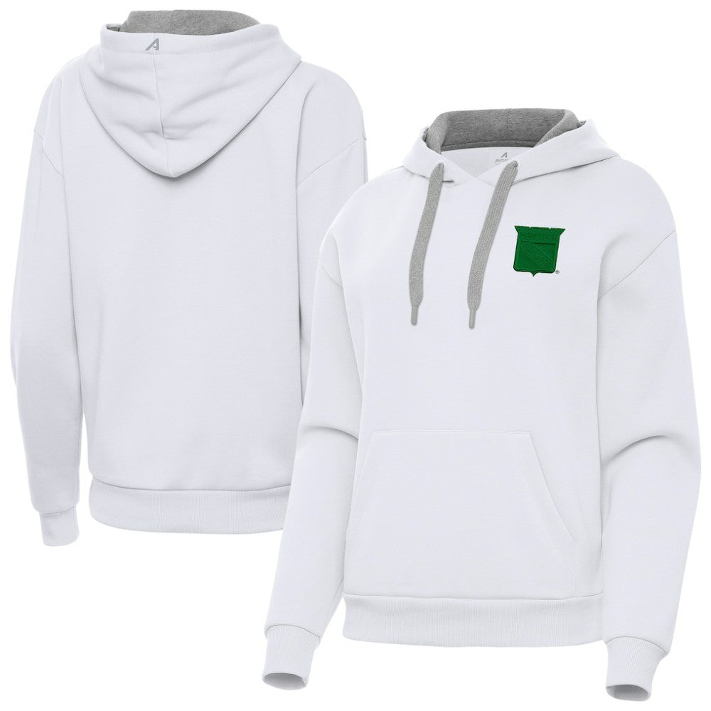 New York Rangers Antigua Women's St. Patrick's Day Victory Pullover Hoodie