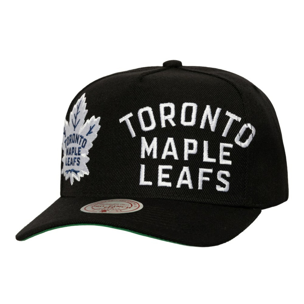 Toronto Maple Leafs Mitchell & Ness Busted Logo Wordmark Wrap-Around Pro Pinch Adjustable Hat