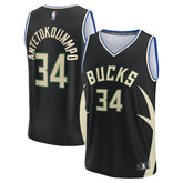 Giannis Antetokounmpo Milwaukee Bucks Fast Break Replica Player Jersey - Statement Edition - Black | Fanatics online