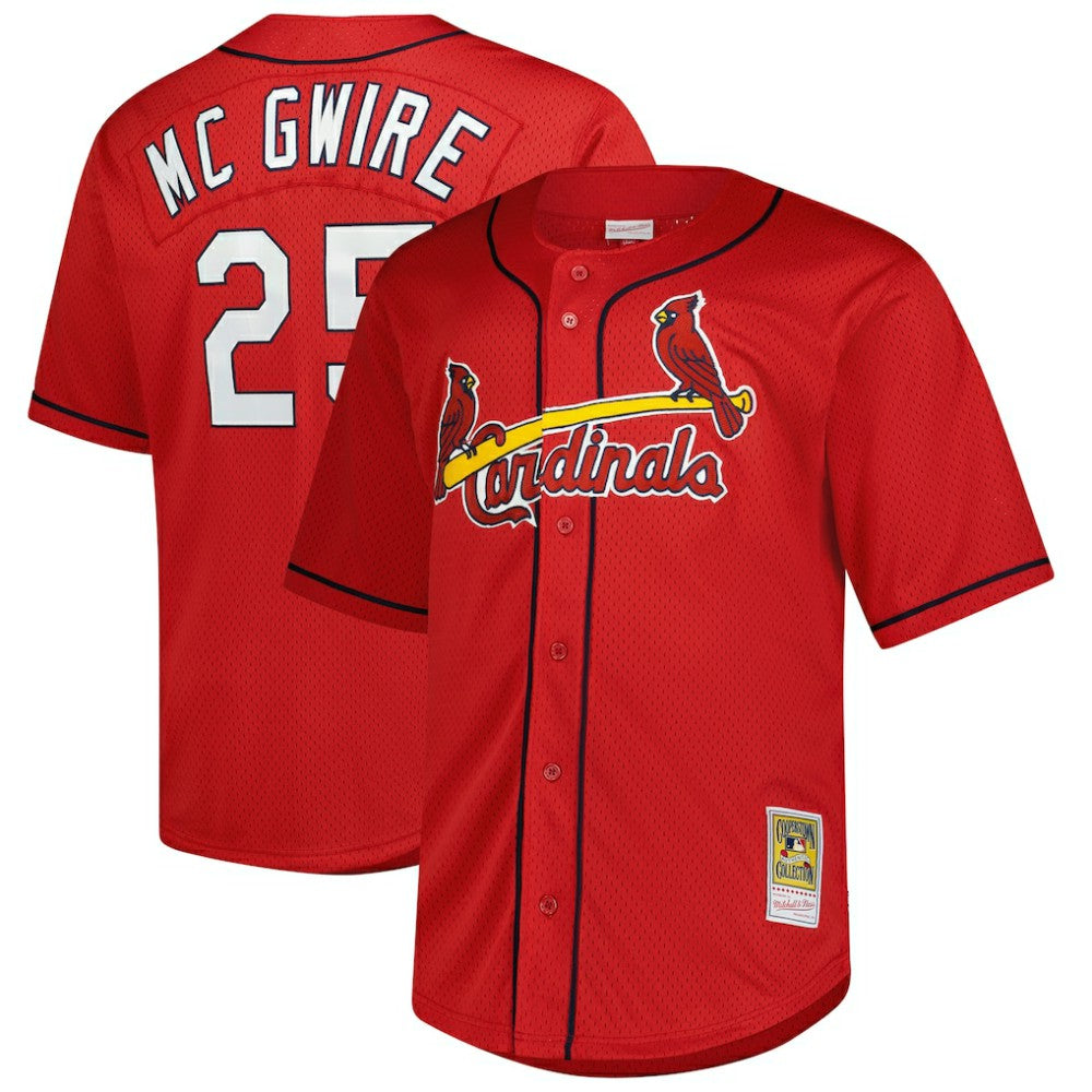 Mark McGwire St. Louis Cardinals Big & Tall Cooperstown Mesh Batting Practice Jersey - Red | Mitchell & Ness