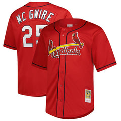 Mark McGwire St. Louis Cardinals Big & Tall Cooperstown Mesh Batting Practice Jersey - Red | Mitchell & Ness