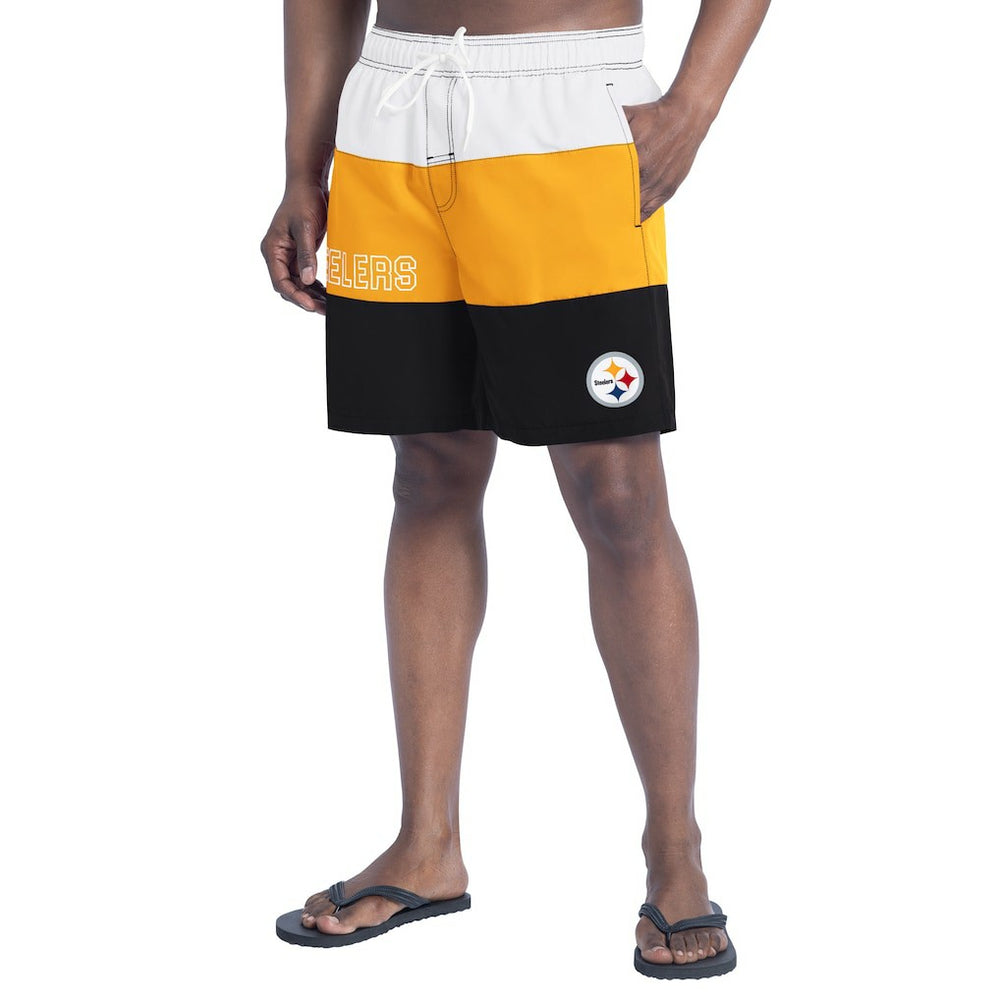 NFL Pittsburgh Steelers G-III Sports by Carl Banks Sunrise Volley Swim Shorts