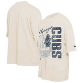 Chicago Cubs Cooperstown Collection Oversized Throwback Distressed T-Shirt - Cream | New Era
