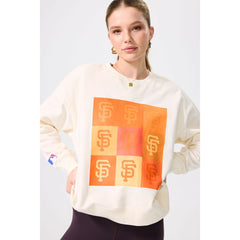 San Francisco Giants Terez Women's Technicolor Oversized Pullover Sweatshirt - Cream