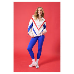 Chicago Cubs Terez Women's Ripstop Chevron Quarter-Zip Pullover - Cream