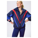 New York Yankees Terez Women's Ripstop Chevron Quarter-Zip Pullover - Navy