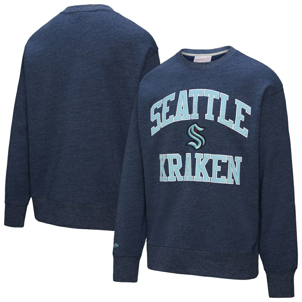 Seattle Kraken Mitchell & Ness Playoff Win Fleece Pullover Sweatshirt