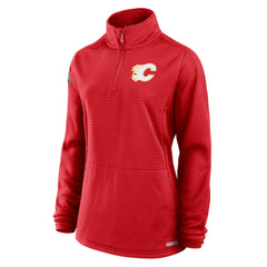 Calgary Flames Fanatics Women's Authentic Pro Rink Quarter-Zip Pullover