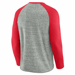 Cincinnati Reds Darius Rucker Collection Raw Edge Raglan Long Sleeve Baseball T-Shirt - Heather Gray