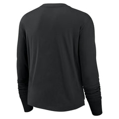 NFL Las Vegas Raiders Women's Large Logo Cropped Long Sleeve Fashion T-Shirt