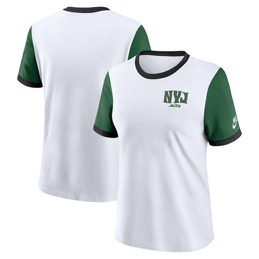 NFL New York Jets Women's Rewind Ringer Tri-Blend T-Shirt