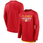 Calgary Flames Fanatics Authentic Pro Tech Long Sleeve T-Shirt