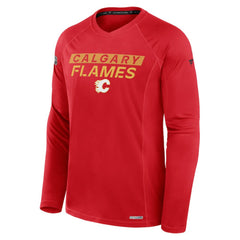 Calgary Flames Fanatics Authentic Pro Rink Tech Raglan Long Sleeve T-Shirt