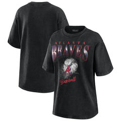 Atlanta Braves WEAR by Erin Andrews Women's Oversized Boyfriend T-Shirt - Charcoal