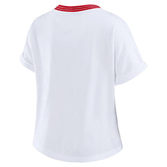 NFL Tampa Bay Buccaneers WEAR by Erin Andrews Women's Cropped Center Stripe Dolman T-Shirt