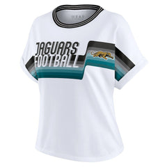 NFL Jacksonville Jaguars WEAR by Erin Andrews Women's Cropped Center Stripe Dolman T-Shirt
