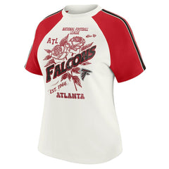 NFL Atlanta Falcons WEAR by Erin Andrews Women's Sleeve Stripe Distressed Raglan T-Shirt