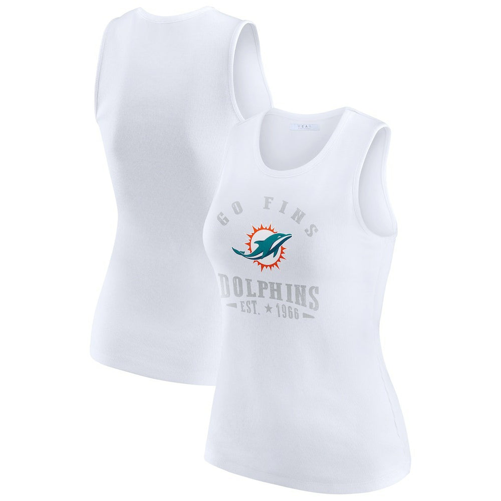 NFL Miami Dolphins WEAR by Erin Andrews Women's Ribbed Graphic Tank Top