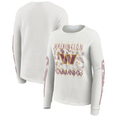 NFL Washington Commanders WEAR by Erin Andrews Women's Graphic Waffle Long-Sleeve T-Shirt