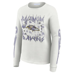 NFL Baltimore Ravens WEAR by Erin Andrews Women's Graphic Waffle Long-Sleeve T-Shirt