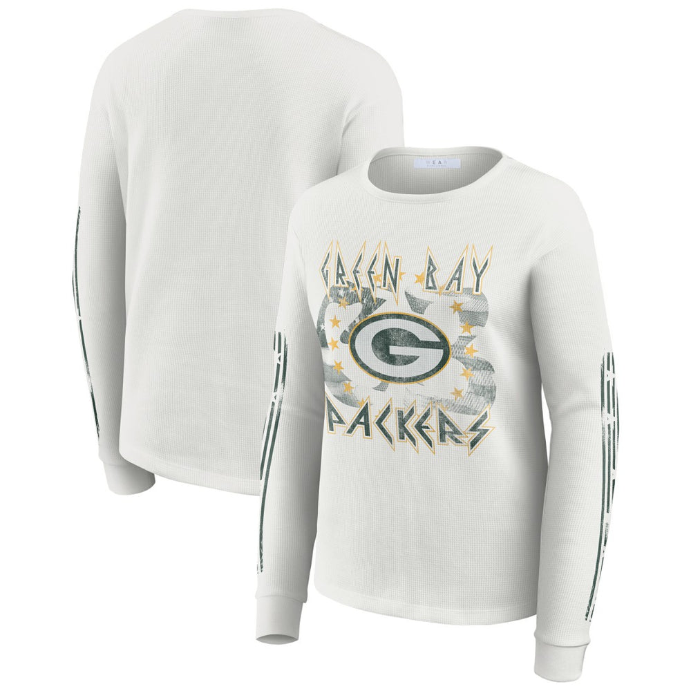 NFL Green Bay Packers WEAR by Erin Andrews Women's Graphic Waffle Long-Sleeve T-Shirt