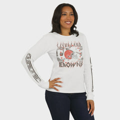 NFL Cleveland Browns WEAR by Erin Andrews Women's Graphic Waffle Long-Sleeve T-Shirt