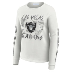 NFL Las Vegas Raiders WEAR by Erin Andrews Women's Graphic Waffle Long-Sleeve T-Shirt